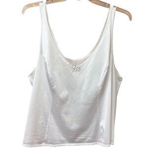 Vassarette camisole slip, white satin 2XL